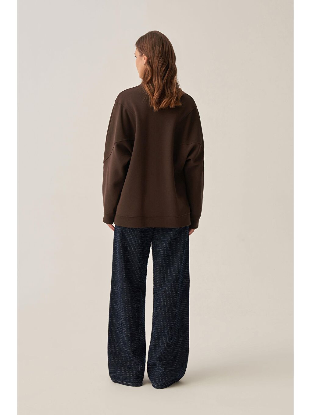 Kahverengi Acı Kahve-Oversize İnterlok Sweat-2