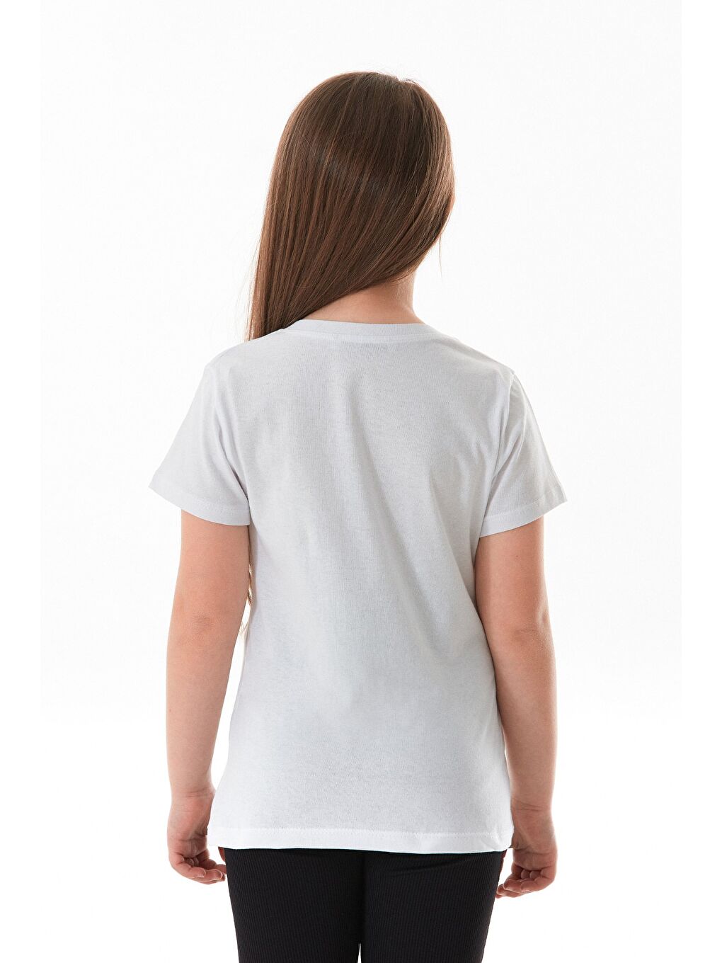Beyaz %100 Pamuk Slogan Baskılı Kız Çocuk Tişört-3