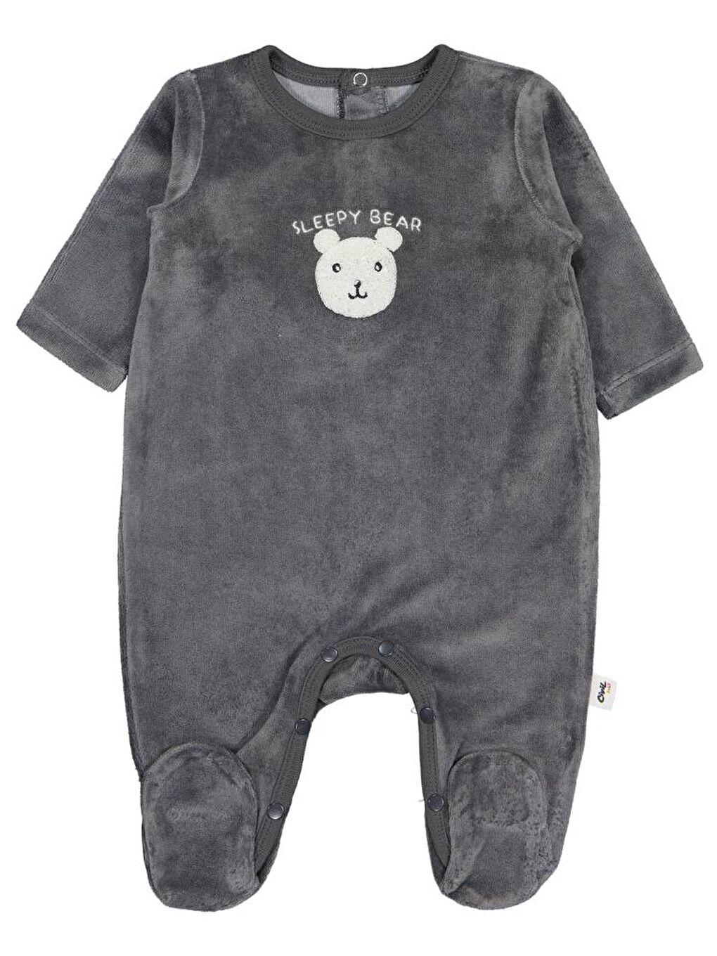 Gri Baby Sleepy Bear Ayıcık Nakışlı 1-9 Ay Tulum