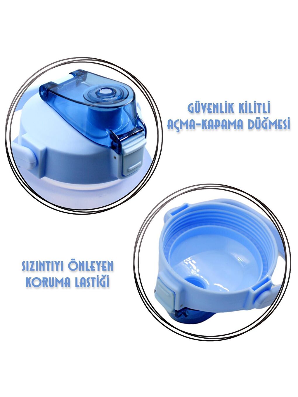 BottleBoss Mavi Pastel Renk Geçişli Sızdırmaz Kapak Motivasyon Matarası 2 Litre Sticker HEDİYELİ Mavi - 2