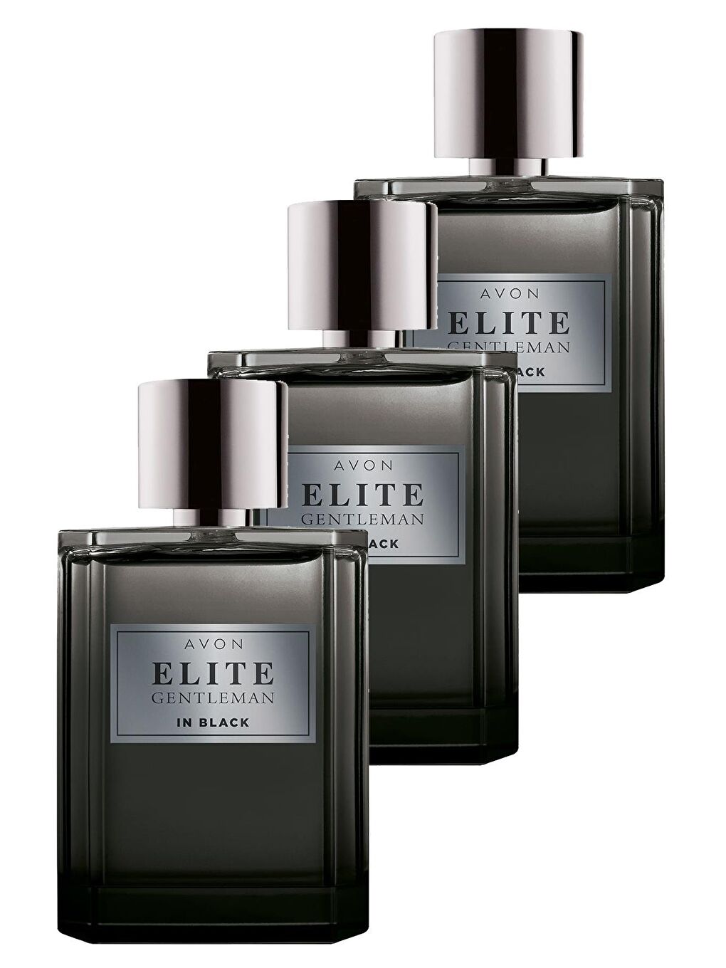 AVON Renksiz Elite Gentleman in Black Erkek Parfüm Edt 75 Ml. Üçlü Set