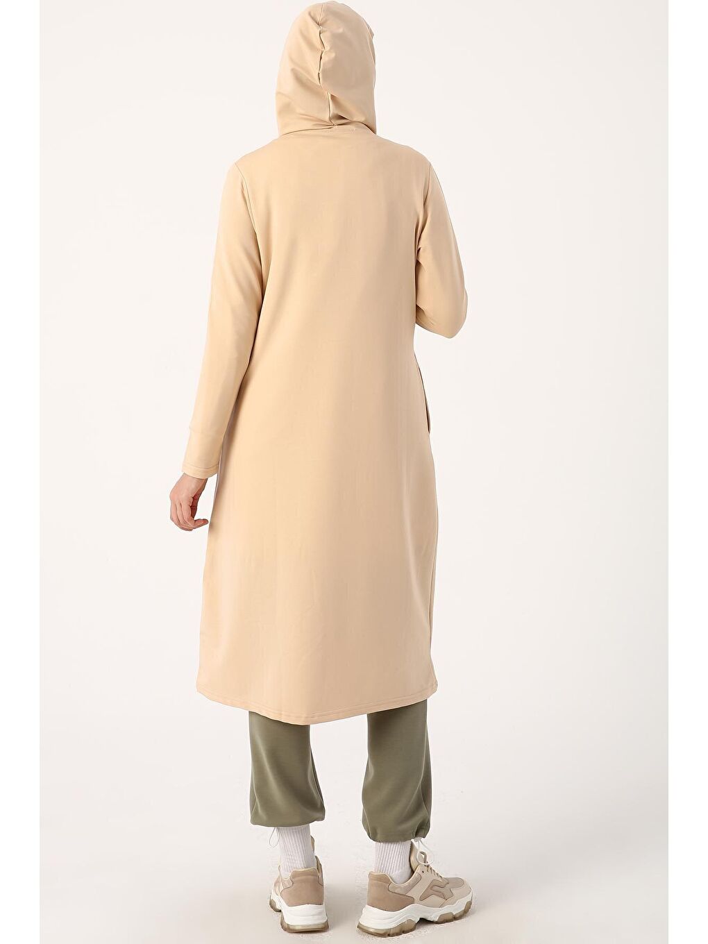 Gri Çakıl Baskılı Kapüşonlu Hırka-4