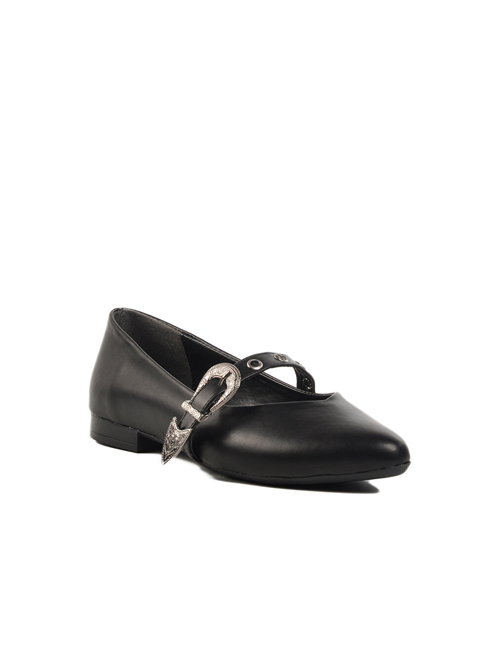 Siyah Hafif Kemerli Kadın Babet 354155 Z-2