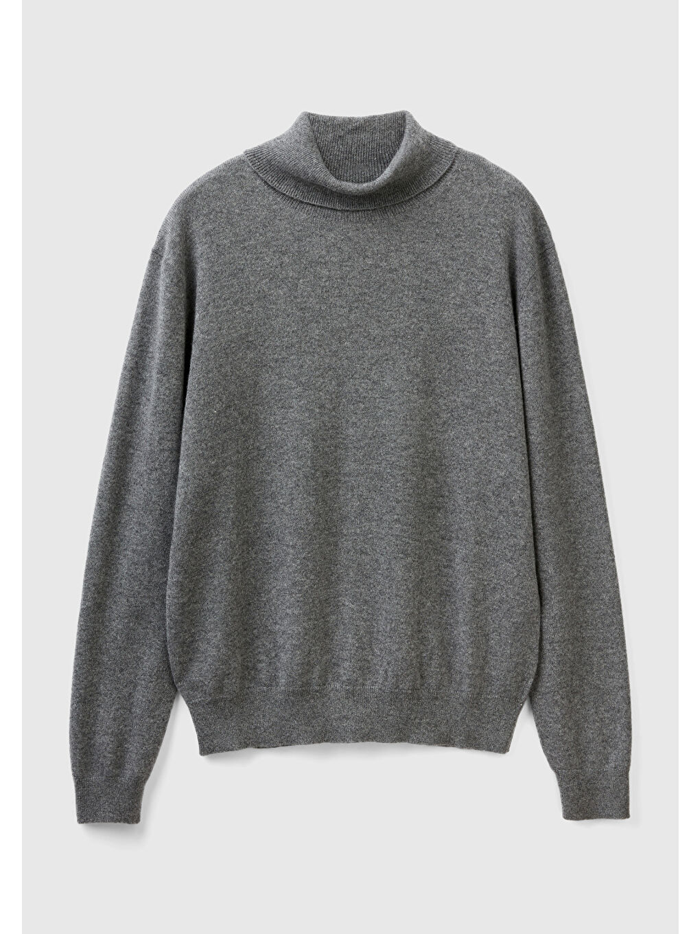 Erkek Antrasit Melanj %100 Kaşmir Boğazlı Yaka Kazak-1