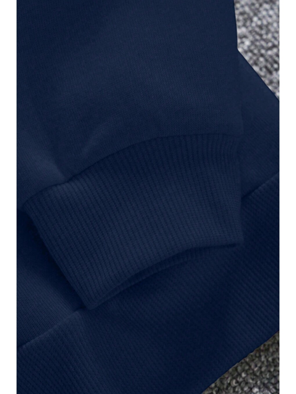 Lacivert Regular Kapüşonlu Sweatshirt Erkek Unisex 3 İplik Şardonlu %100 Pamuk Basic Hoodie-2