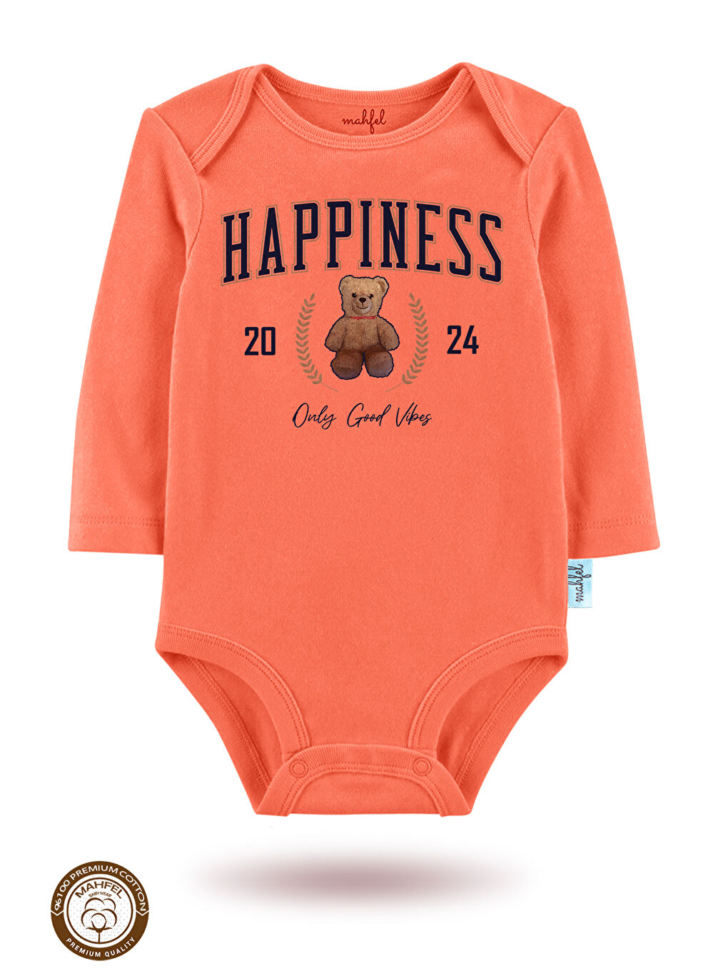 Turkuaz 3 lü  100 Pamuklu Organik Baskılı Çıtçıtlı Bebek Body Zıbın-2