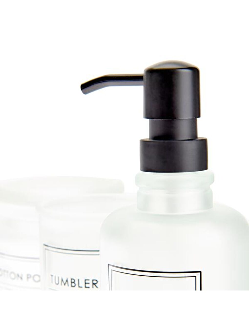 Renksiz 3'lü Cam Banyo Aksesuar Seti - Şeffaf-2