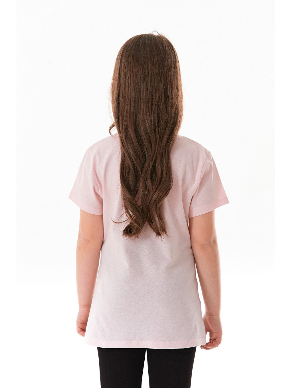 Pembe %100 Pamuk Boston Yazı Baskılı Kız Çocuk Tişört-3