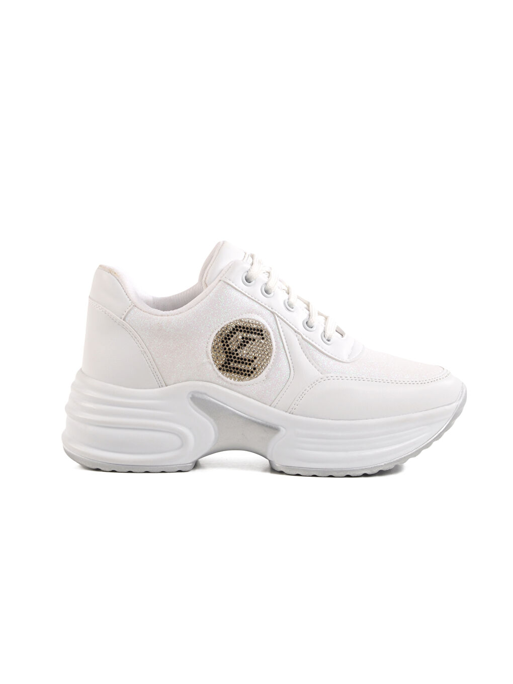 Beyaz Yüksek Taban Kadın Spor Ayakkabı 5016 Z