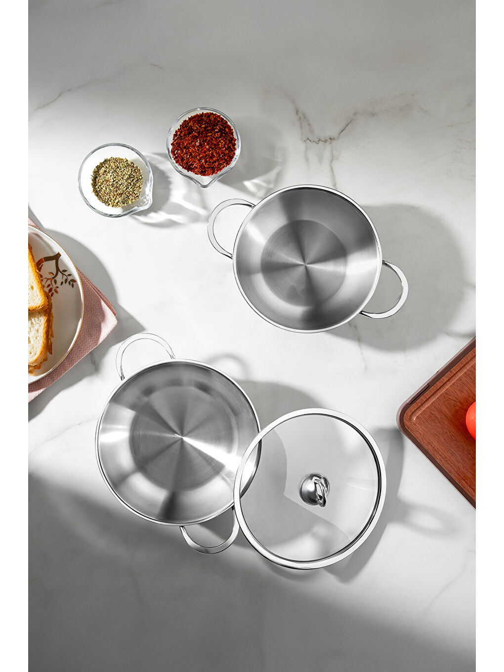 Gri Silver 4 Parça Paslanmaz Çelik Güveç Tipi Sahan Seti (18-20 cm)-2