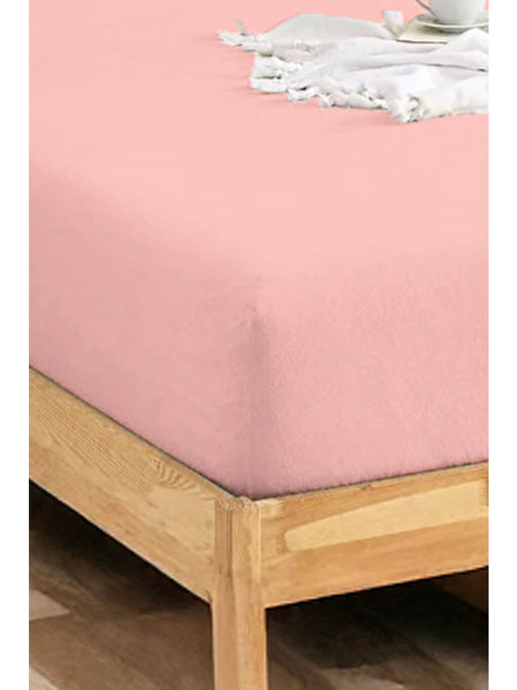 UPSTYLE Penye Lastikli Çarşaf Pamuklu Jersey Çift Kişilik 160x200cm Pembe - 1