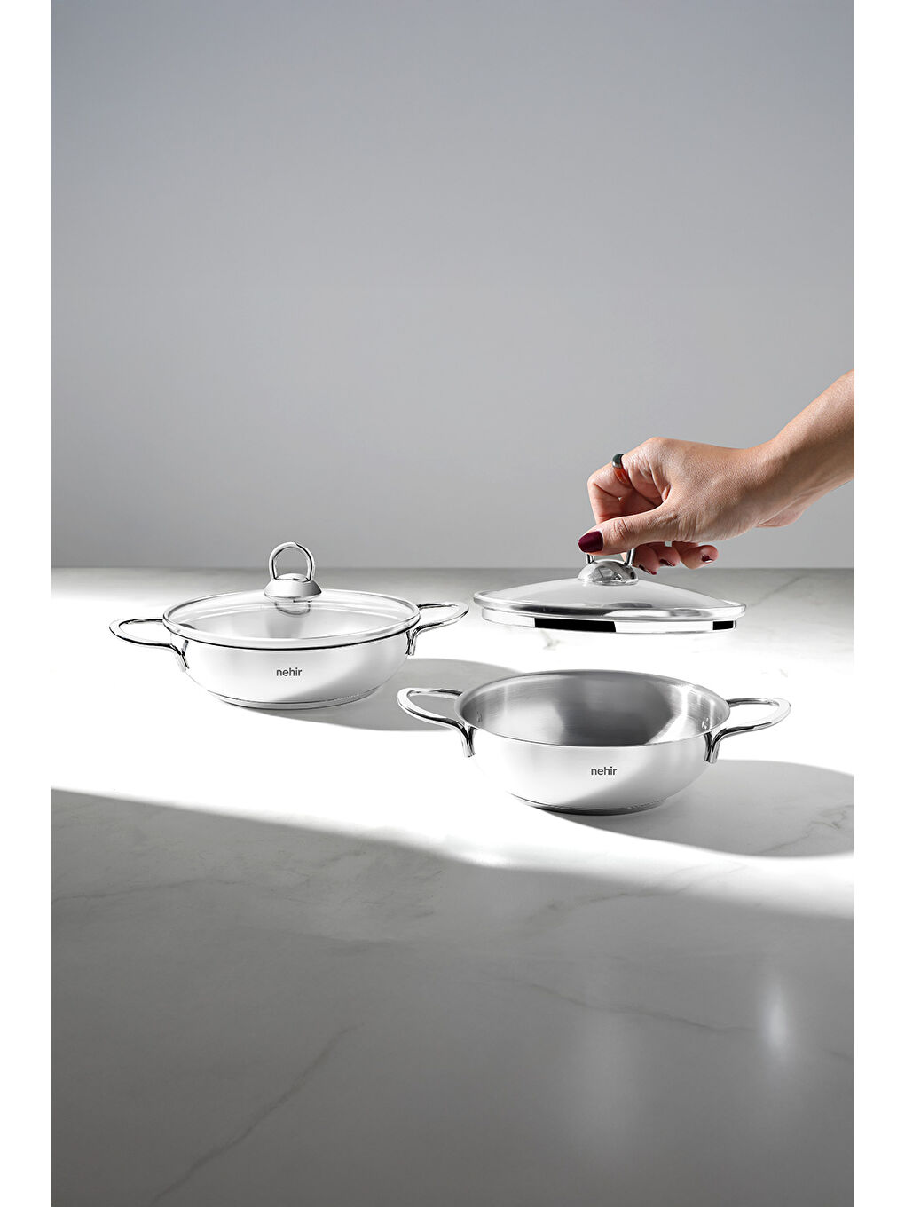 Gri Silver 4 Parça Paslanmaz Çelik Güveç Tipi Sahan Seti (18-20 cm)-3