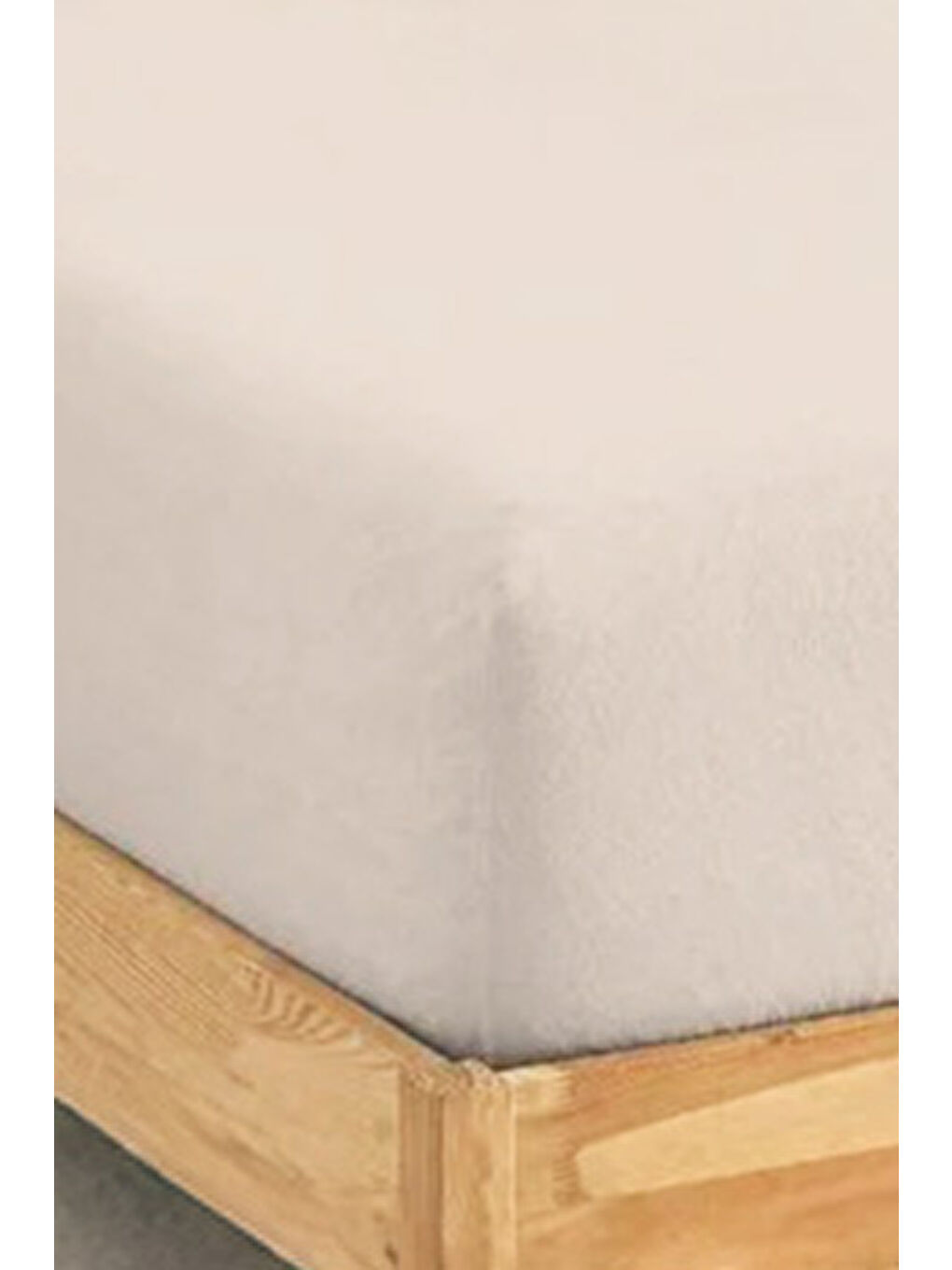 Ekru Penye Lastikli Çarşaf Pamuklu Jersey Çift Kişilik 160x200cm Krem-1