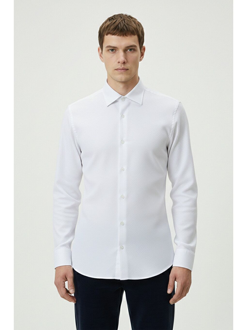 Giotelli Beyaz %100 Pamuk Erkek Gömlek
