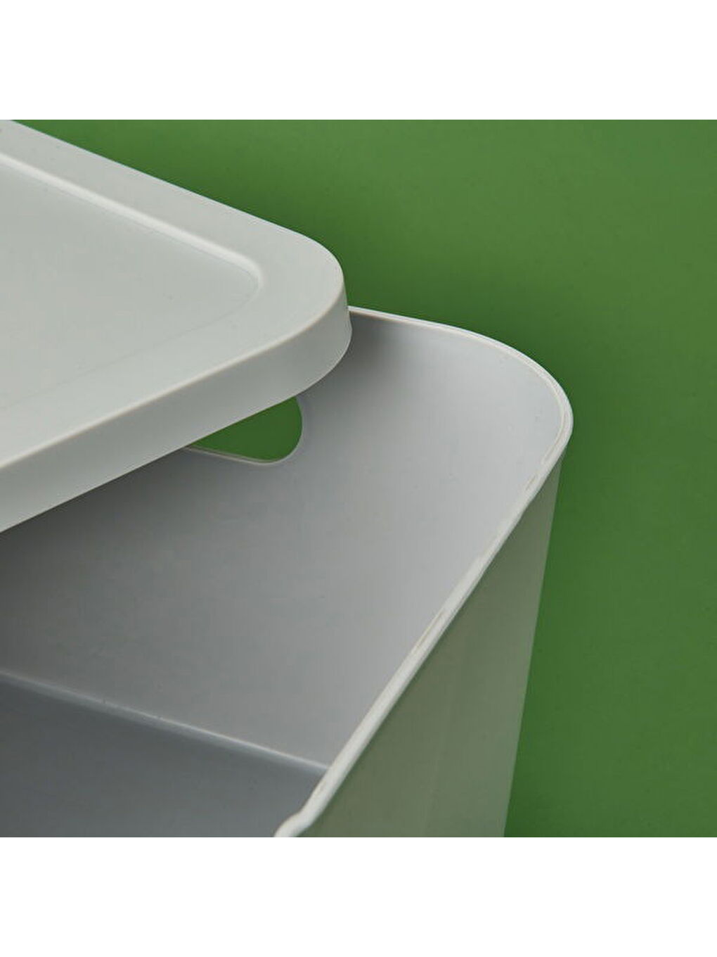 Kapaklı Büyük Boy Kutu - Gri - 12 lt-1