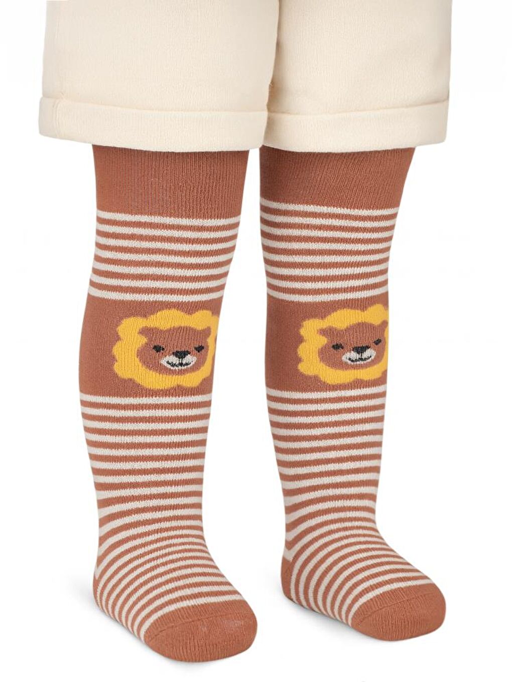 Kahverengi Baby Animal Havlu 6-18 Ay Külotlu Çorap