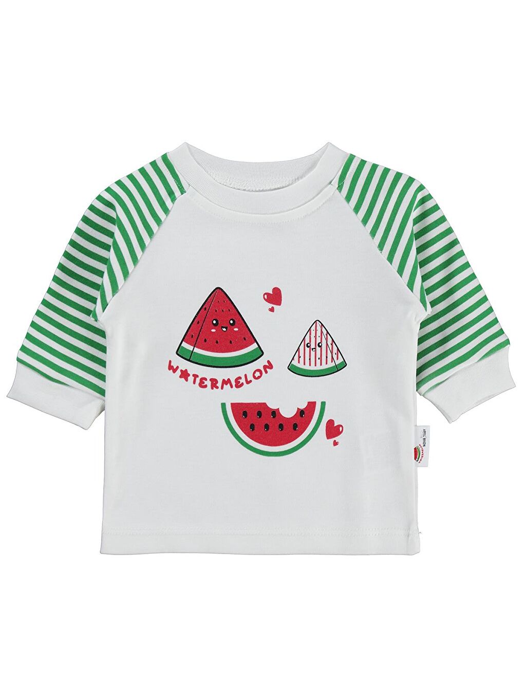 Karpuz Kokulu Renglan Kol 1-9 Ay Sweatshirt - Ekru