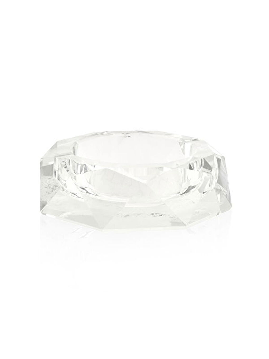 Renksiz Deco Kristal Yuvarlak Küllük - Şeffaf - 10 cm-1