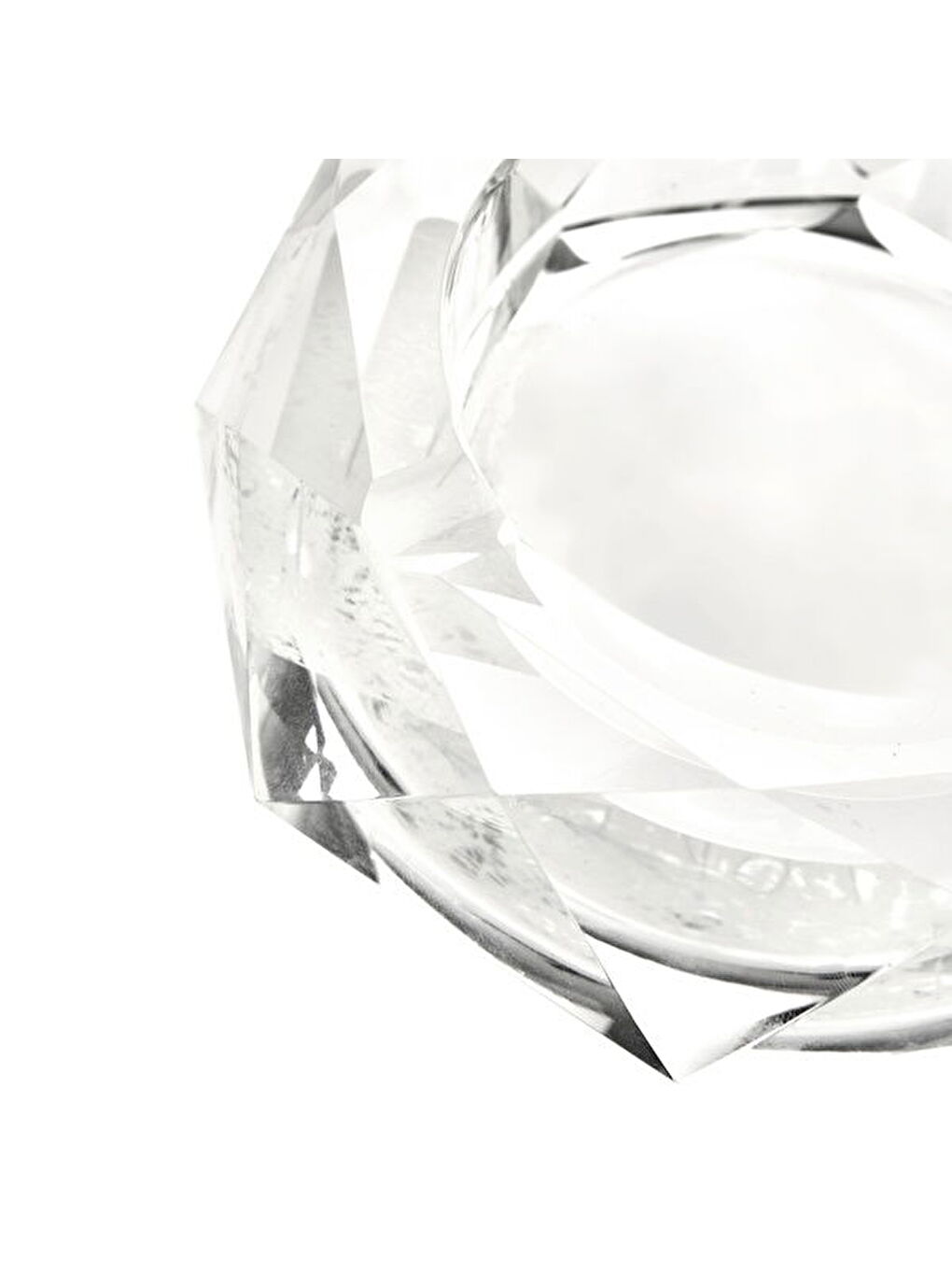 Renksiz Deco Kristal Yuvarlak Küllük - Şeffaf - 10 cm-2