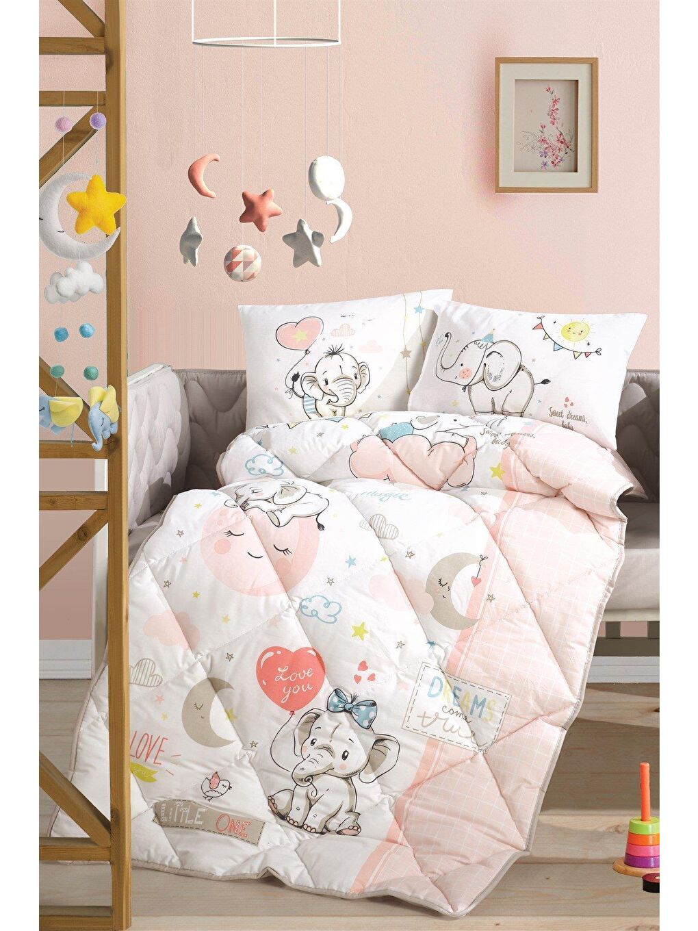 Pembe Clasy Ranforce 100% Pamuk Bebek Uyku Seti