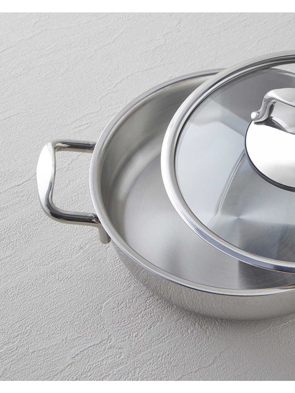 Gri Glow Çelik Cam Kapaklı Sahan 18x5 Cm Silver-2