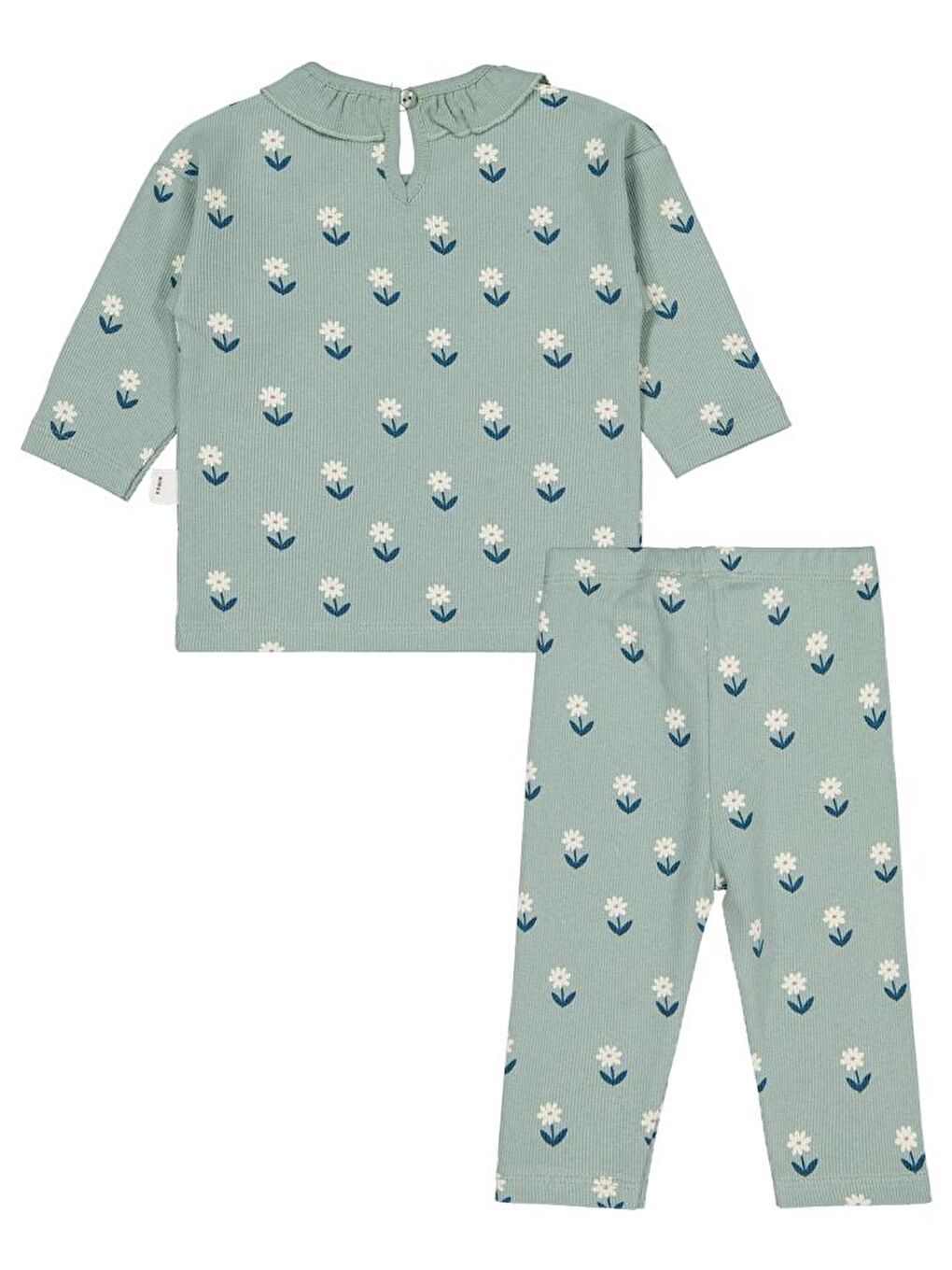 Baby Çiçek Baskılı 6-18 Ay Takım - Yeşil 6-9 Ay-1