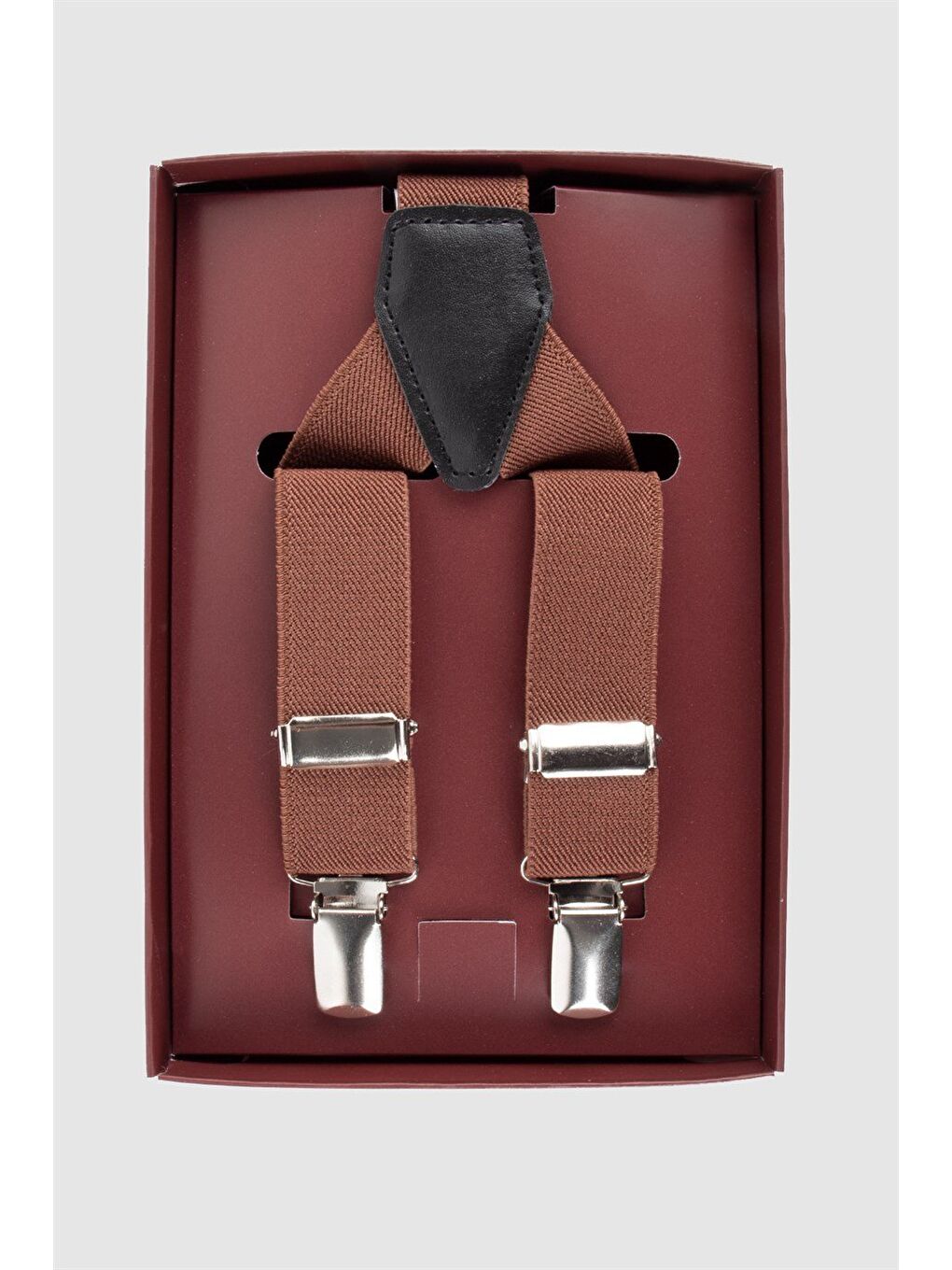 Düz İnce Kahverengi Erkek Pantolon Askısı