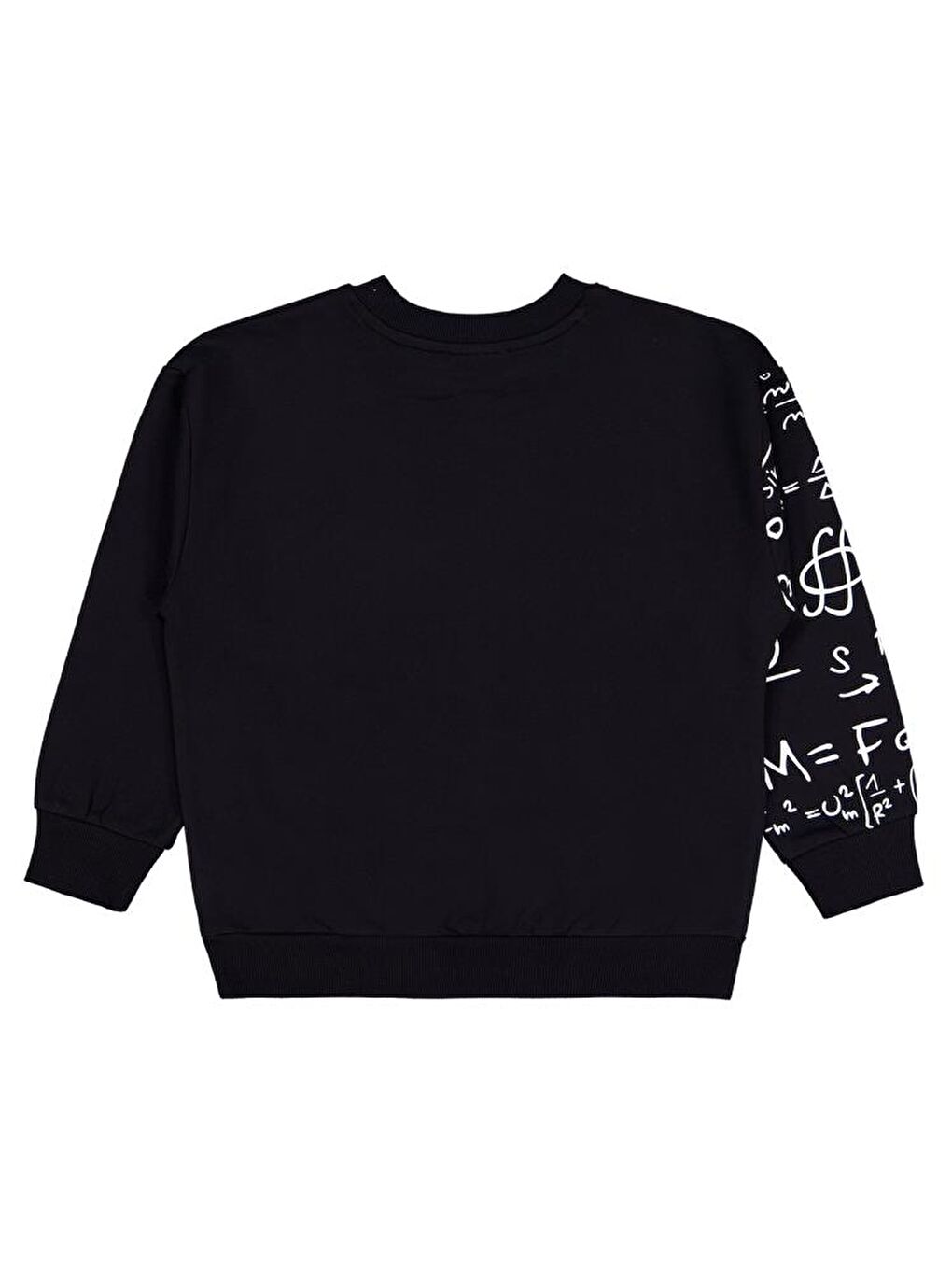 Siyah Boys Matematik Formül Baskılı 6-9 Yaş Sweatshirt-1