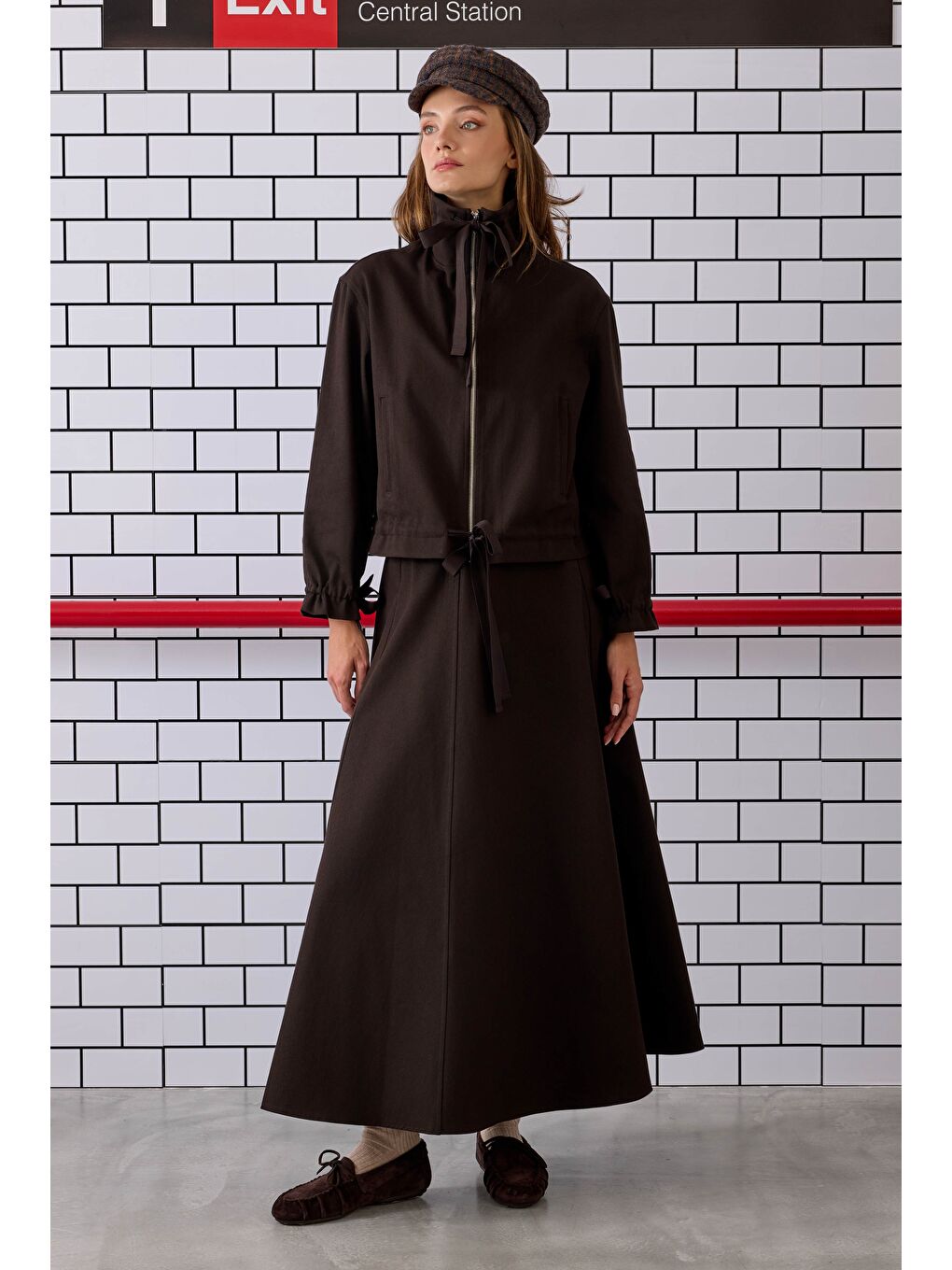 Kahverengi Parçalı Helen Etek Acı Kahve-3