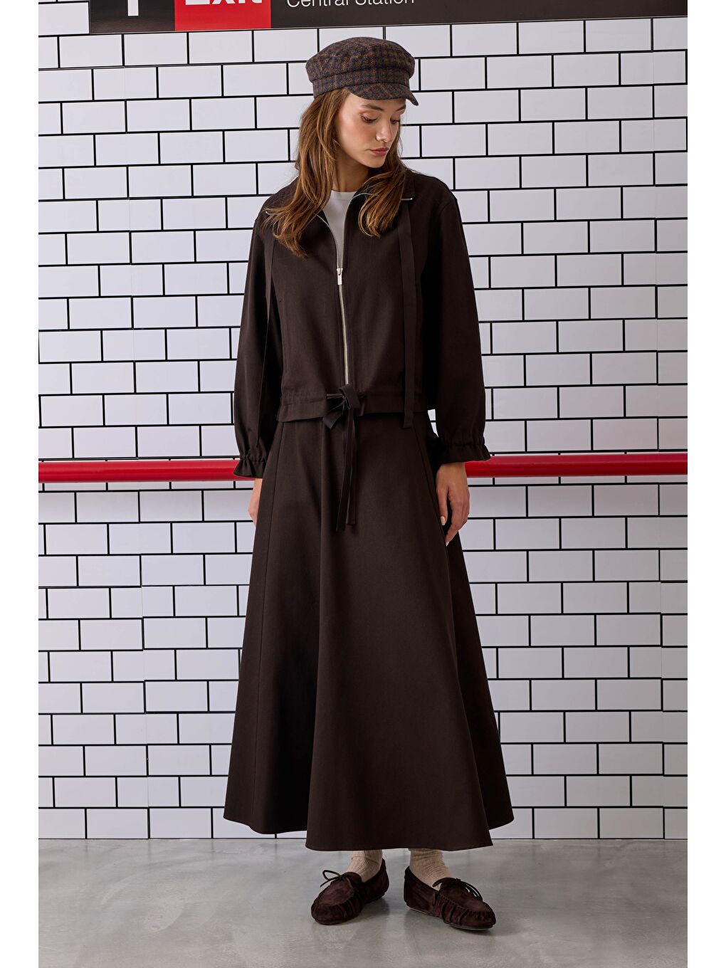 Kahverengi Parçalı Helen Etek Acı Kahve-4