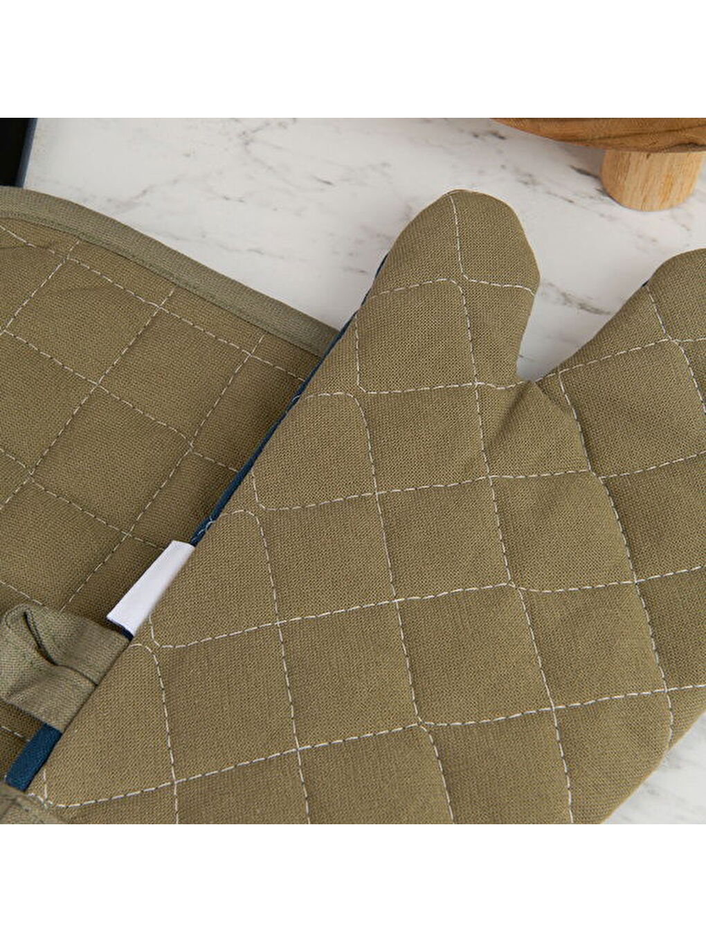 Soft Fırın Eldiven Tutaç Seti - Yeşil / Lacivert-1