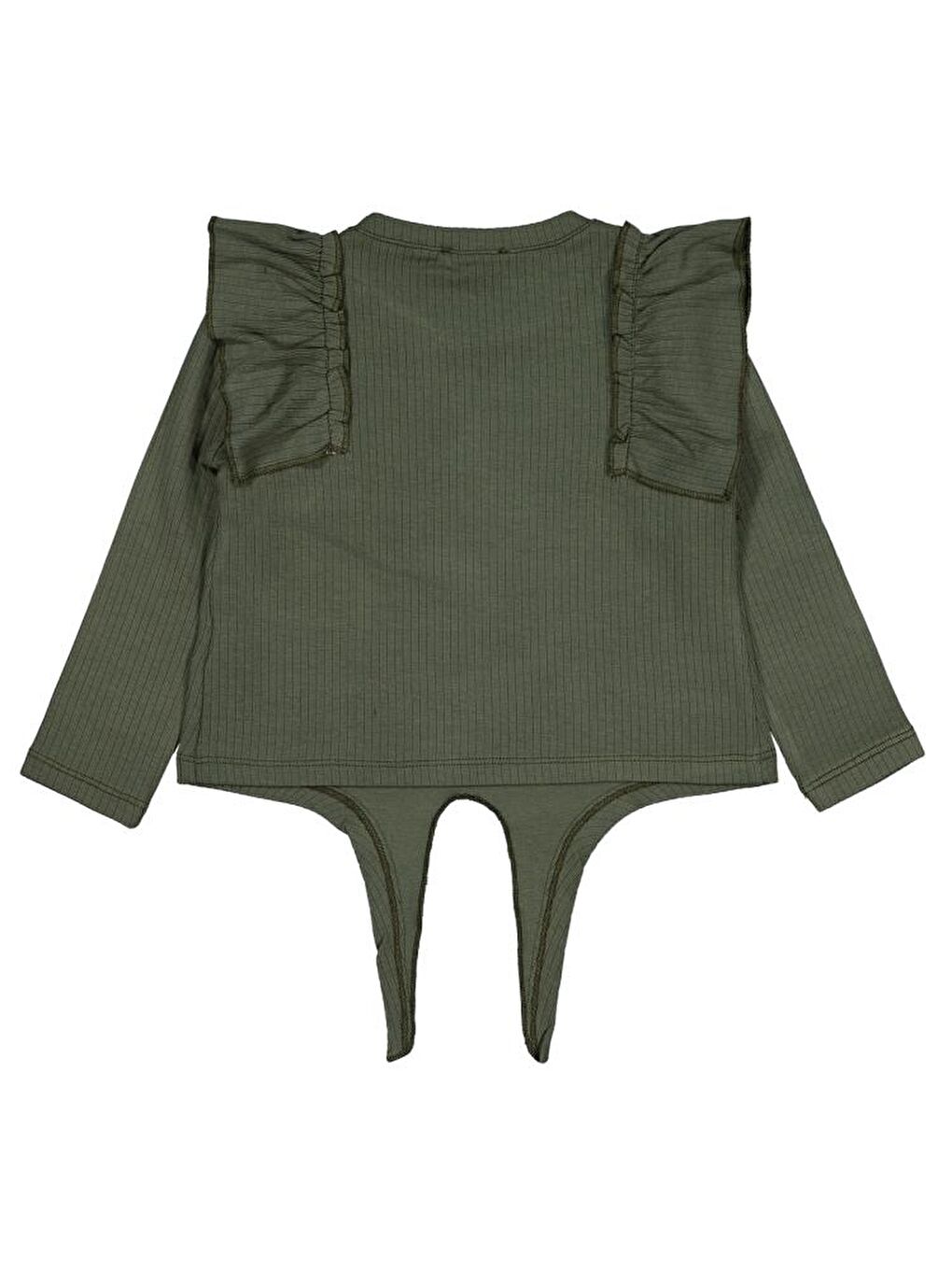 Haki Girls Omuz Fırfırlı 2-5 Yaş Sweatshirt