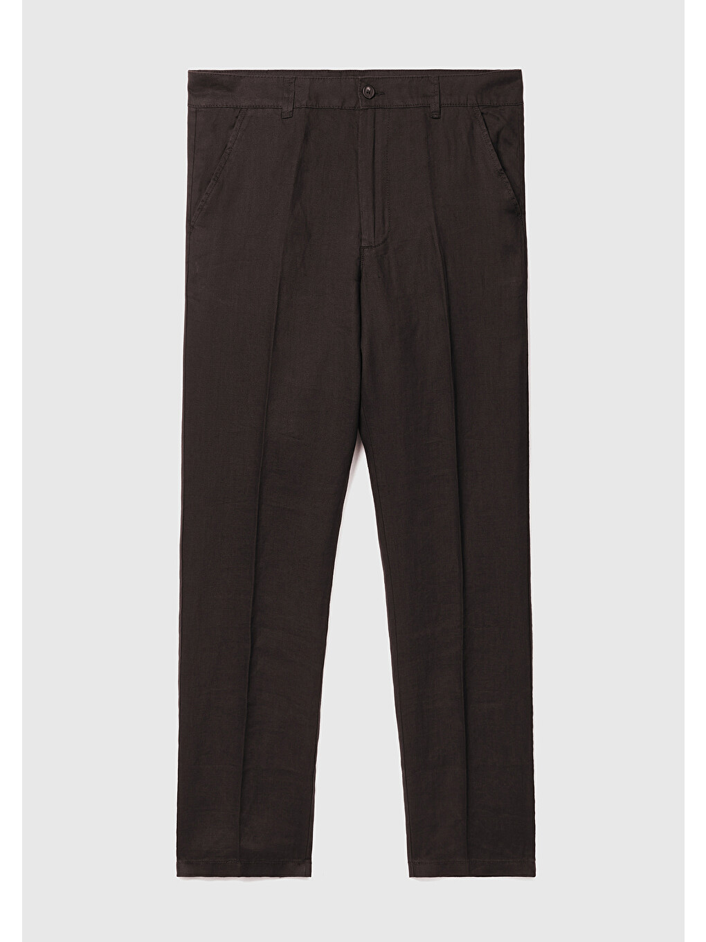 Siyah %100 Keten Erkek Pantolon-1
