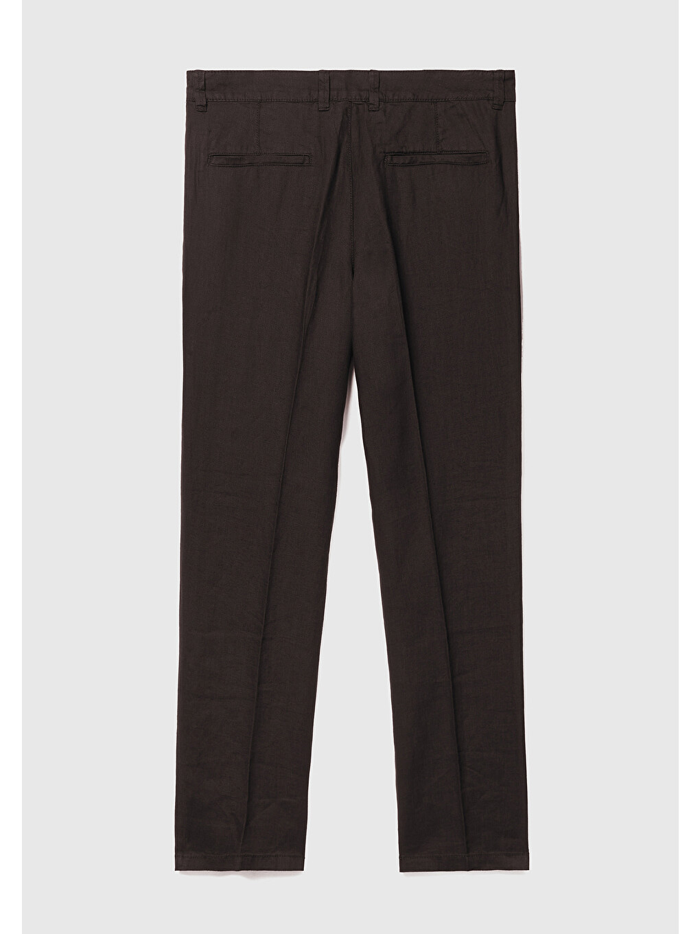 Siyah %100 Keten Erkek Pantolon-3