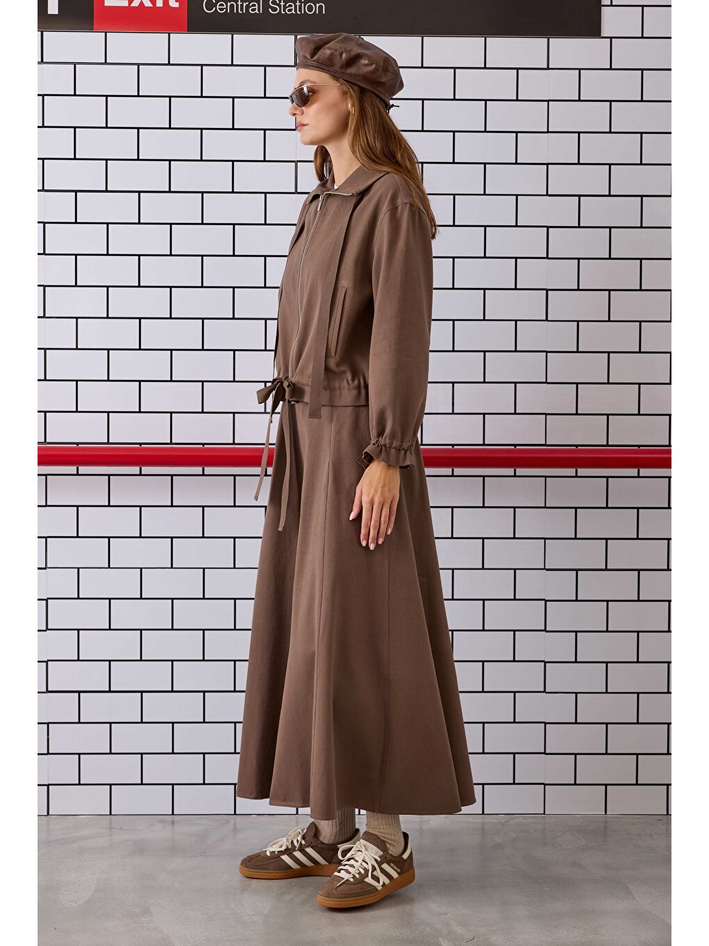 Kahverengi Parçalı Helen Etek Tozlu Kahve-1