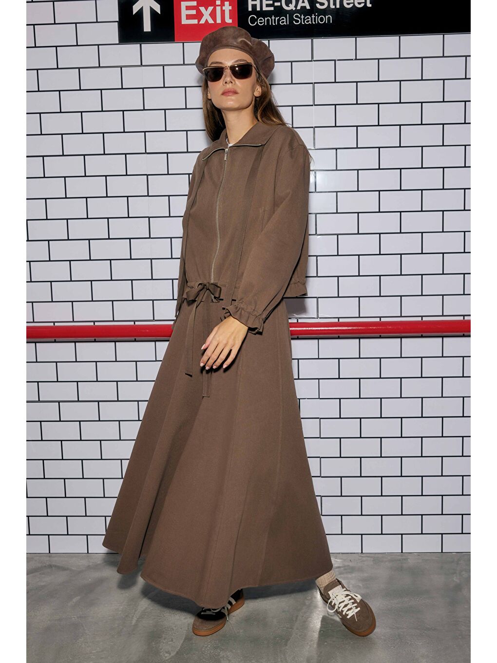 Kahverengi Parçalı Helen Etek Tozlu Kahve-3