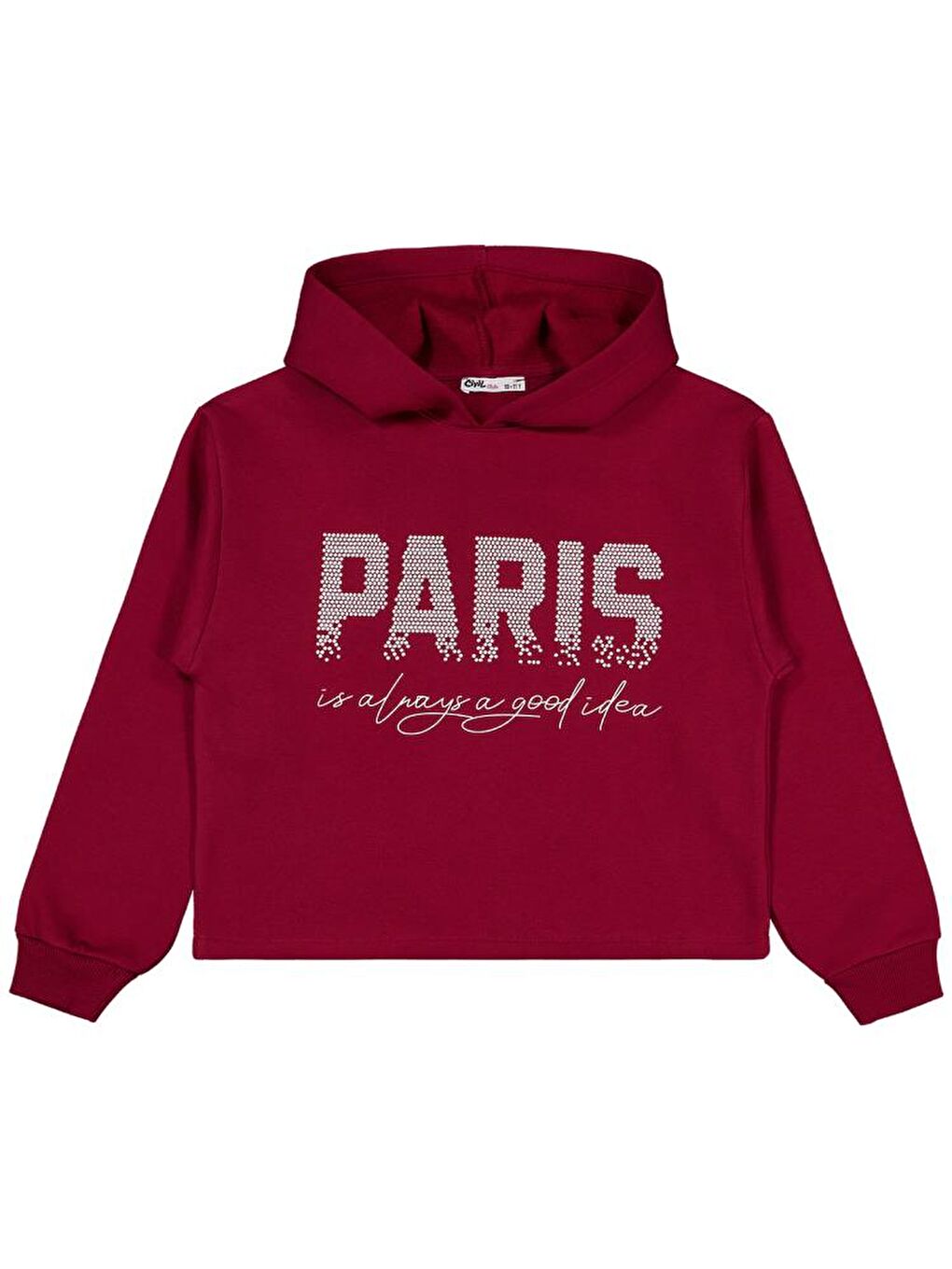Bordo Girls Paris Baskılı 10-13 Yaş Sweatshirt-1