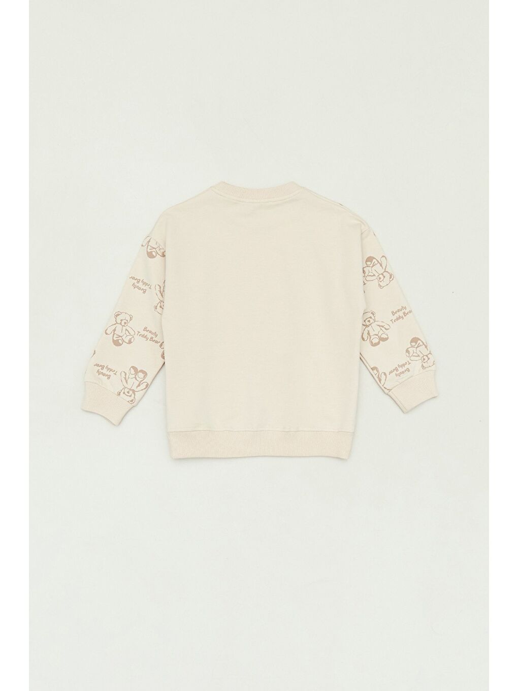 Fullamoda Bej Ayıcık Baskılı Kız Çocuk Sweatshirt - 1