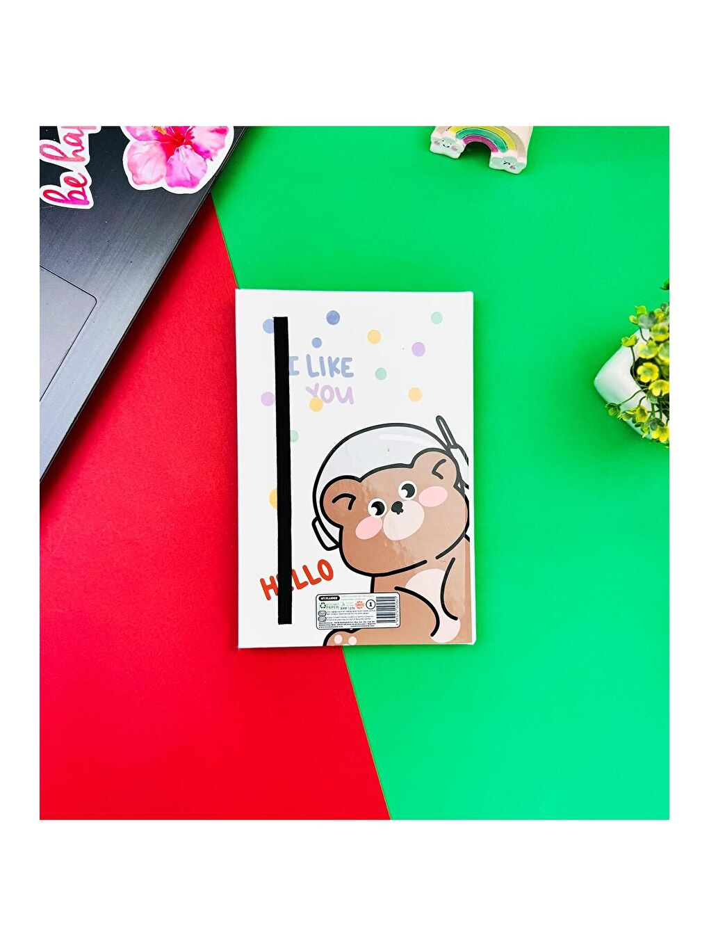 BAM HEDİYELİK EŞYA Hello Bear Tasarımlı Lastikli Defter - 3