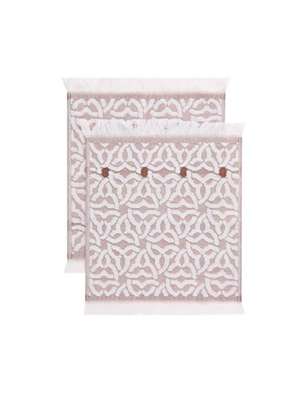Kahverengi Soft Pin 2'li Havlu Seti - Taba - 30x30 cm-2