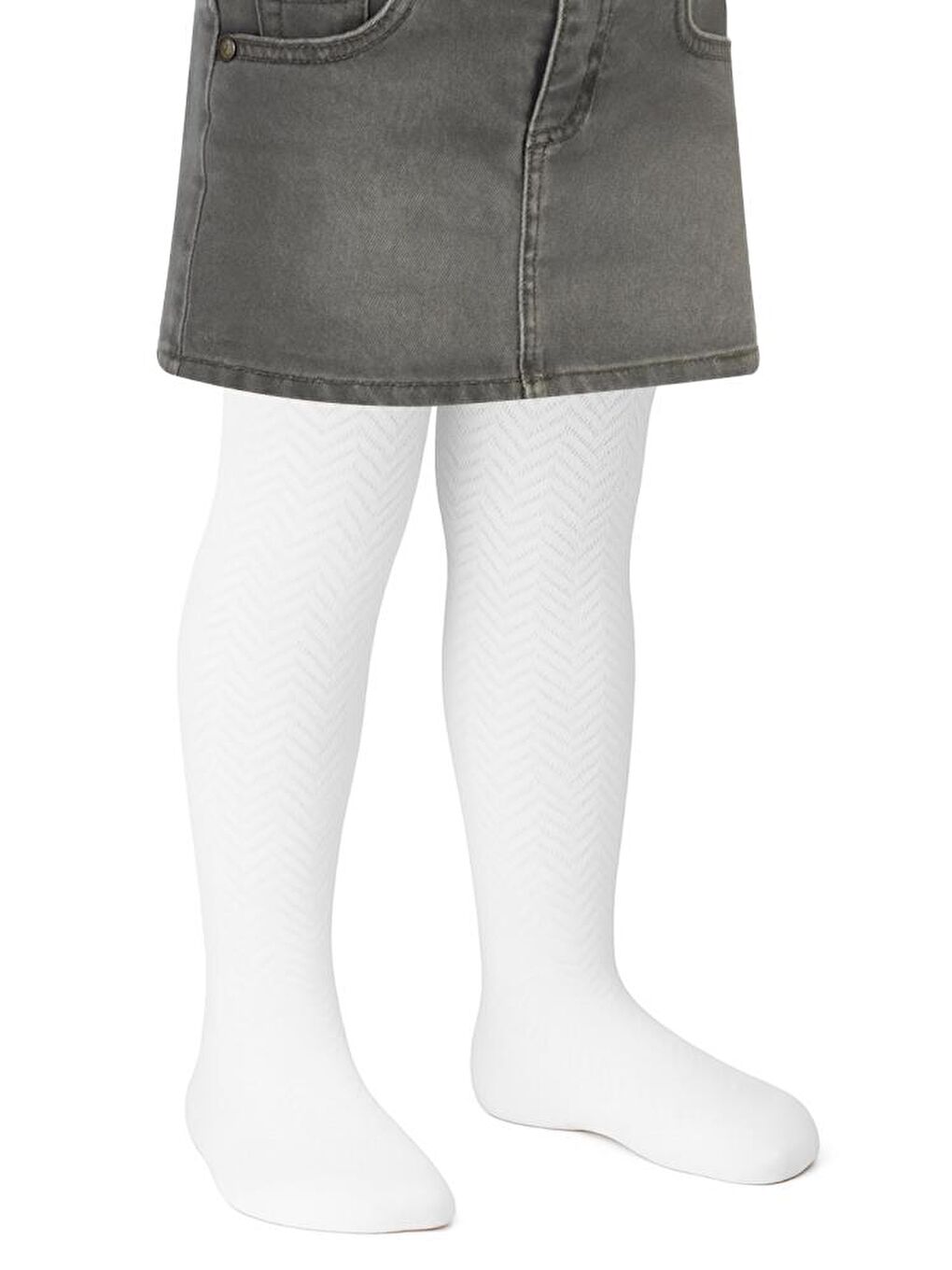 Beyaz Girls Stairs 2-12 Yaş Kız Külotlu Çorap