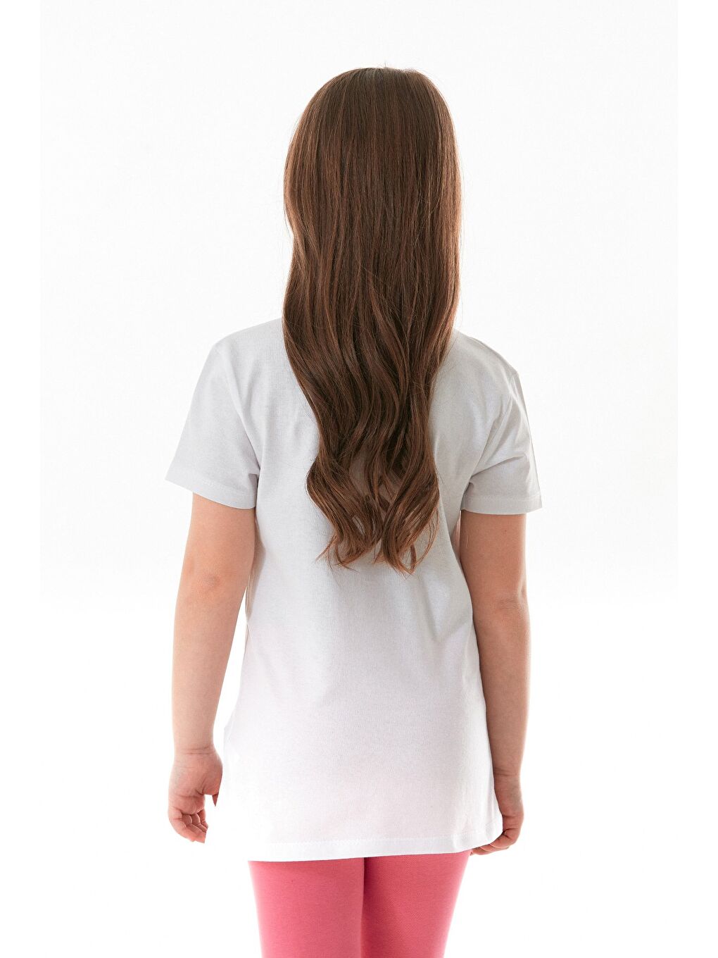 Beyaz %100 Pamuk Boston Yazı Baskılı Kız Çocuk Tişört-3