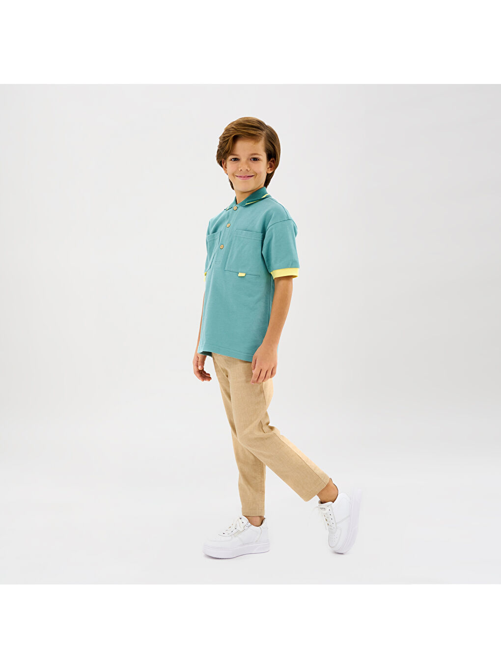 Yeşil Erkek Çocuk Pike Tişört