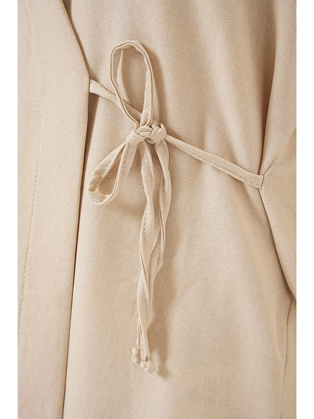 Kadın Kruvaze Yaka Kimono Alt Üst Takım 6743 - Bej-4