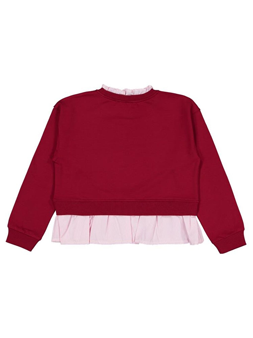 Bordo Girls Cool Vibes Baskılı 10-13 Yaş Sweatshirt-1