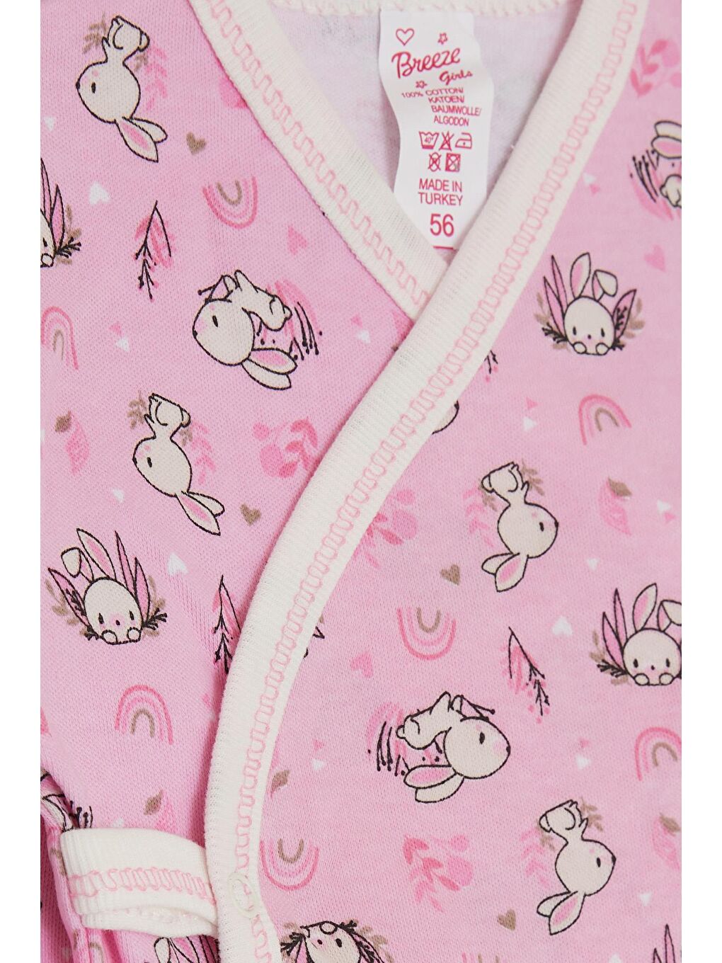 Kız Bebek Hastane Çıkışı 5 li Sevimli Tavşancık Desenli Pembe (0-3 Ay)-5