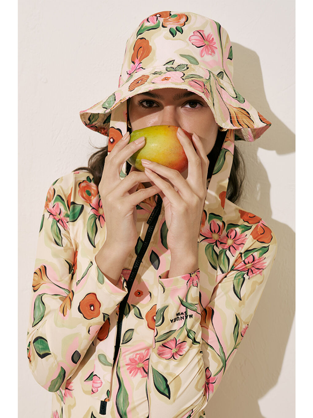 Sarı BAĞLAMALI BUCKET ŞAPKA PURE FLORAL-1