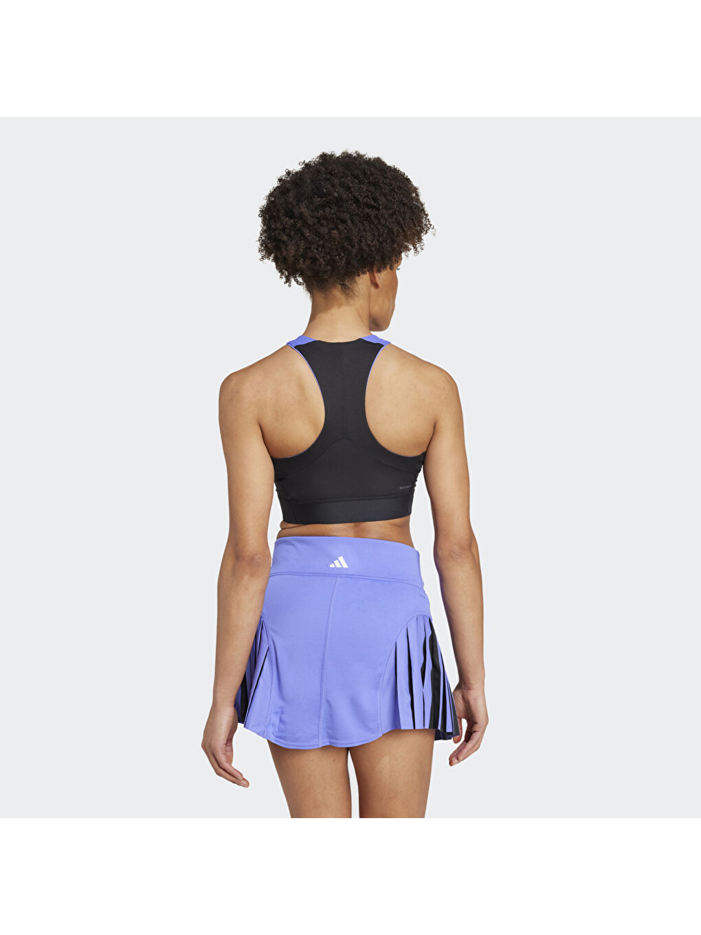 Adidas Crop Top Pro Kadın Mavi Yuvarlak Yaka Atlet - 1