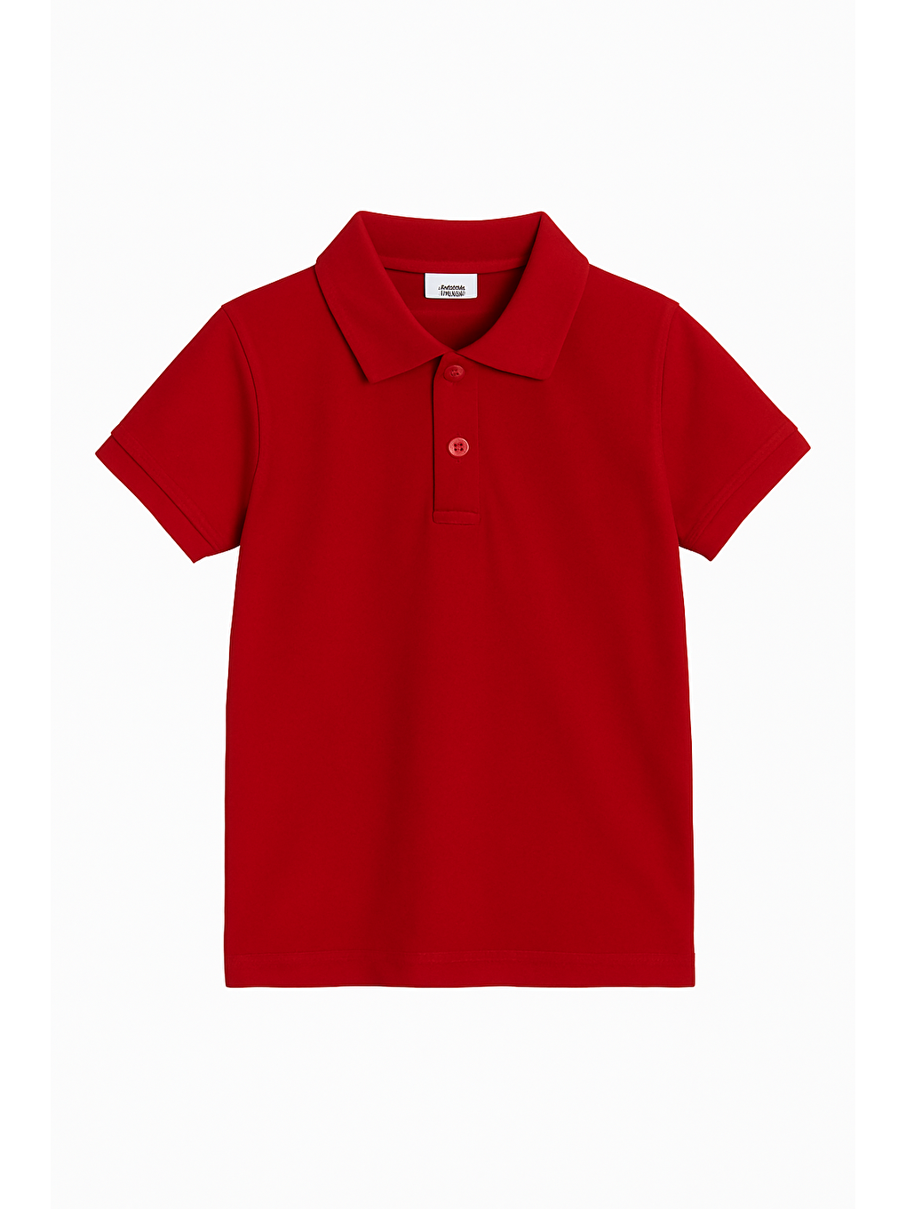 Erkek Çocuk Pamuklu Kırmızı Polo Yaka T-Shirt - Okula Uygun Yazlık Model