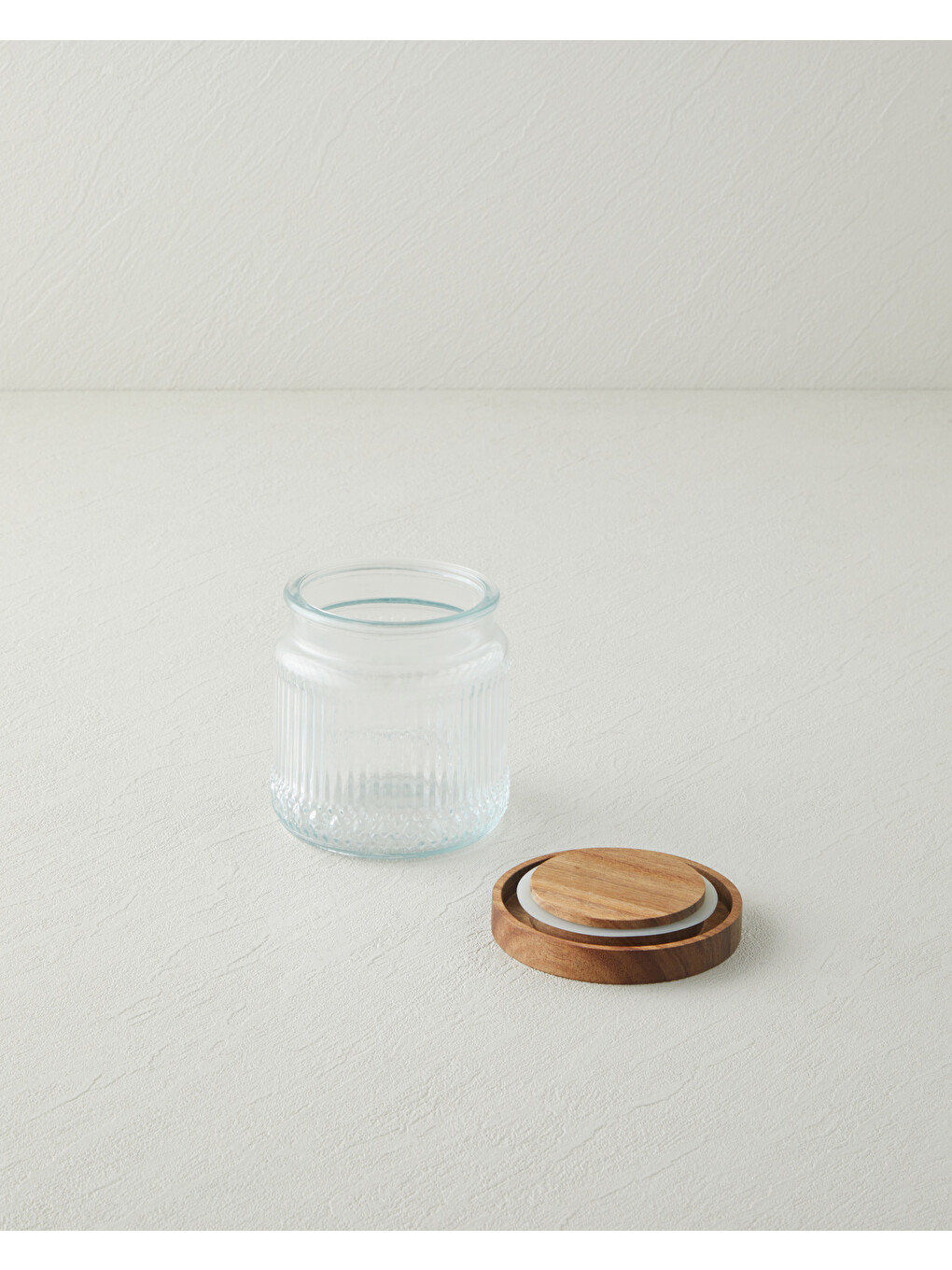 Renksiz Rustic Wood Soda Cam Kavanoz 670 Ml Şeffaf-1